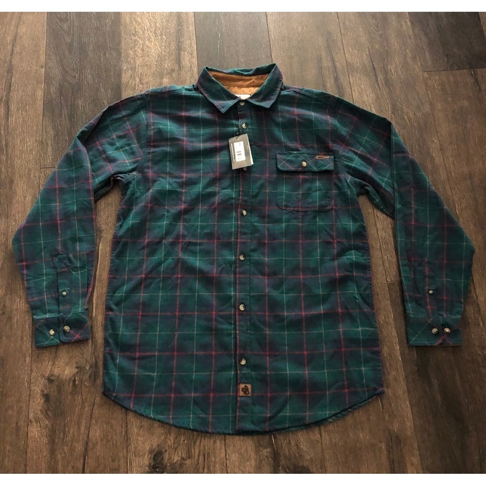 Legendary Whitetails Flannel Shirt Mens Large Tall Plaid Buck Camp Button Down